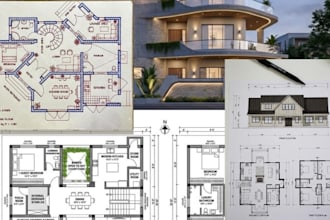 design professional house plan with detailed floor layout and blueprint drafting