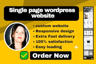create and design single page wordpress website, landing page, elementor clone