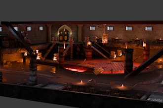 create 3d dungeon game environment castle cave fantasy rpg map and level design