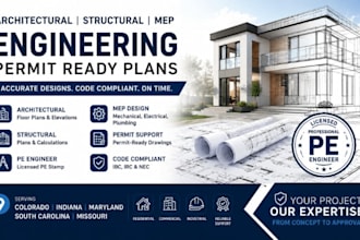 architectural and structural plan mep pe engineer in colorado indiana MD sc mo