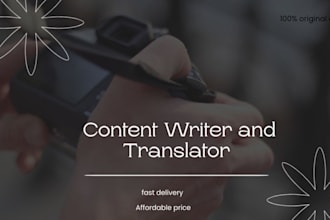 do professional content writing and english to telugu translation