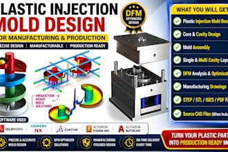 create 3d injection mold design for plastic parts and product development