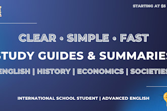 create a full study guide or a summary for any subject