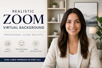 design professional realistic virtual backgrounds for zoom, google meet 3d logo