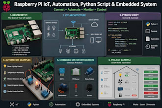 create raspberry pi iot, automation, python script, and embedded system