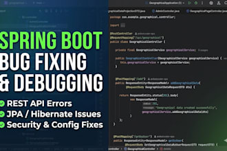 debug and fix java spring boot api and backend bugs