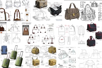 design custom 3d bag, tote bag, backpack, 3d handbag and bag product animation