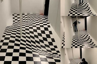 create 3d pavement art, floor illusions, anamorphic designs, and permit drawings