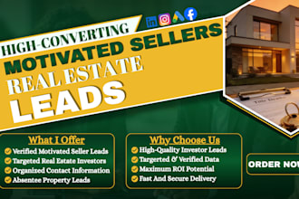 provide verified motivated sellers real estate leads daily via facebook ads