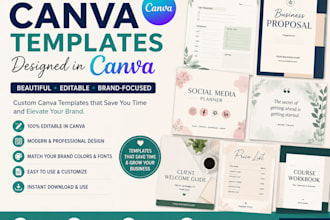 design canva template workbook  ebook planner and editable PDF