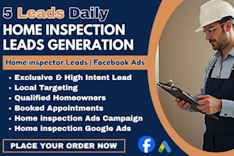 500 exclusive USA home inspection leads, home inspector leads, fb, video ads