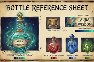 draw bottle reference sheet for you