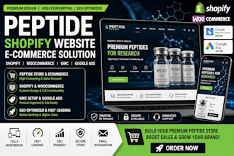 design peptide shopify store, peptide ecommerce, woocommerce cbd peptide website