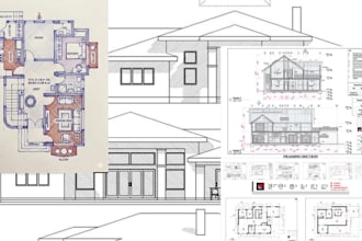 create custom home design with residential floor plan and construction drawing