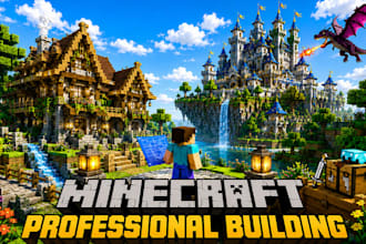 build minecraft castle, villages, base, hubs, spawns, house