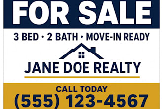 design real estate open house and rider yard signs