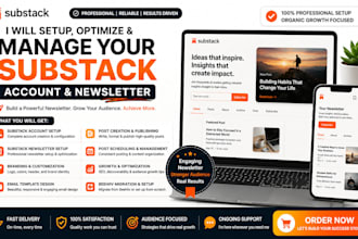 setup substack account, setup substack newsletter manage substack post