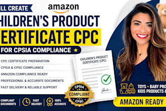 create amazon childrens product certificate CPC for cpsia compliance