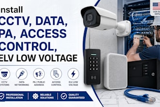 design and install cctv, data, pa, access control, and elv low voltage systems