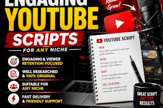 write engaging youtube scripts for any niche