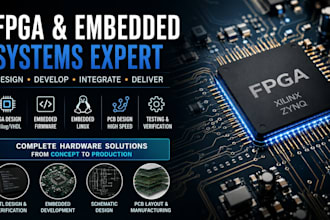 design fpga, verilog, vhdl, zynq embedded systems with pcb and firmware
