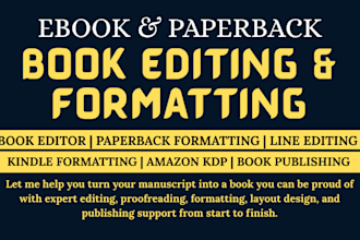 do book formatting book editing paperback formatting amazon kdp ebook formatting