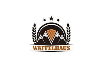 make glamorous waffles logo for our mountain retreat