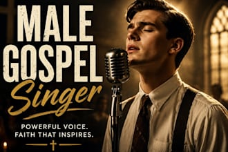 be male gospel singer, male singer songwriter, worship vocalist, soul singer