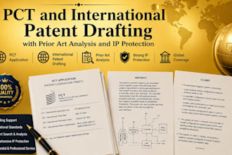 pct and international patent drafting with prior art analysis and IP protection