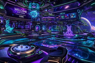 make amazing vrchat world, vr environment metaverse vrc world 3d environment