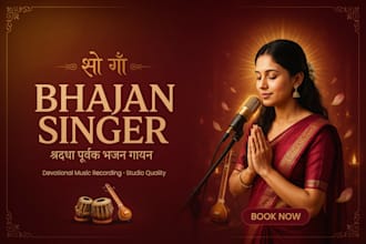 sing hindi bhajan, devotional songs and soulful female vocals