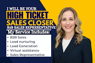 be your sales closer high ticket sales rep sdr bdr appointment setter b2b sales