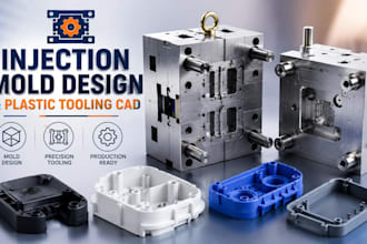 do injection mold design and plastic tooling cad for manufacturing production
