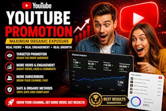provide professional youtube promotion services designed