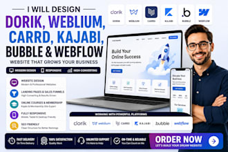 design dorik weblium carrd kajabi bubble and webflow website builder developer
