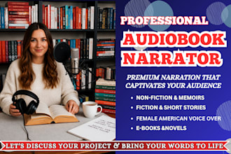 be your american female audiobook narrator and acx voice over artist