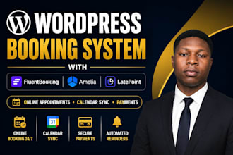 setup wordpress booking system using amelia fluentbooking or latepoint
