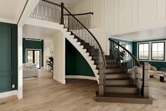redesign living room area,staircase design rendering,kitchen area,2d floor plan