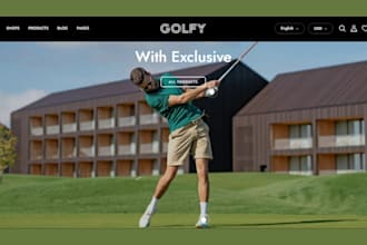 design golf shopify store golf website golf accessories sport website gym store