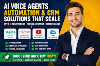 build vapi ai voice agent, n8n automation youtube automation and CRM integration
