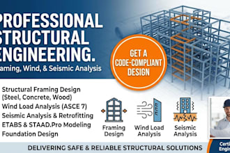 create structural framing plan, shear wall design, and structural report