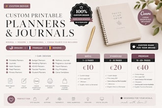 design custom printable planners and journals in canva