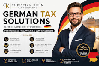 handle german tax filing, vat id registration and tax returns