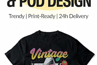 design custom tshirt and pod design for print on demandlp