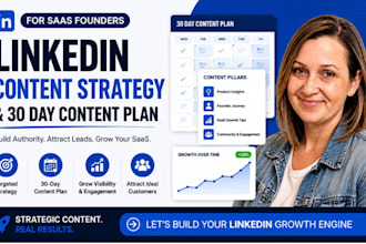 draft linkedin content strategy and 30 day content plan for saas founders