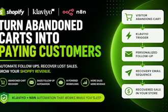 automate shopify sales follow up, abandoned cart recovery with klaviyo and n8n