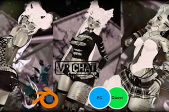 do vrchat avatar, anime avatar, vrc avatar, gmod, warudo, mmd vrm, vtuber model