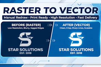 manually vectorize, redraw and convert logo to vector