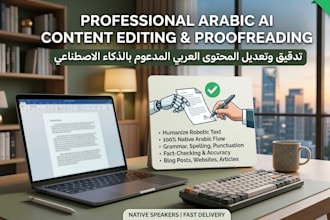do professional arabic proofreading, editing, and humanize translation