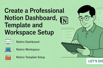 create a professional notion dashboard, template and workspace setup